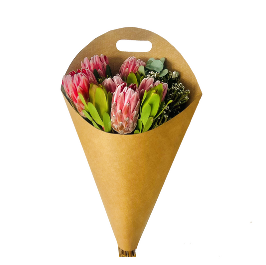 Bouquet Carry Bag 2 - Plain Kraft (Pack of 20)