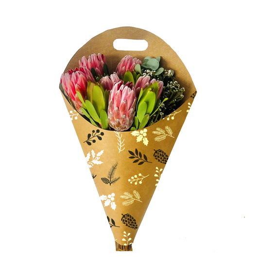 Bouquet Carry Bag 2 - Pinecone B&W (Pack of 20)