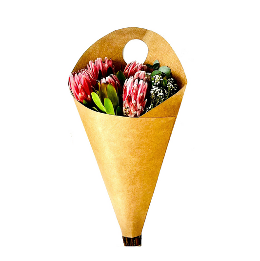 Bouquet Carry Bag 3 - Plain Kraft (Pack of 20)