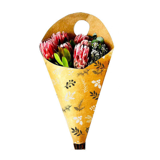 Bouquet Carry Bag 3 - Pinecone B&W (Pack of 20)