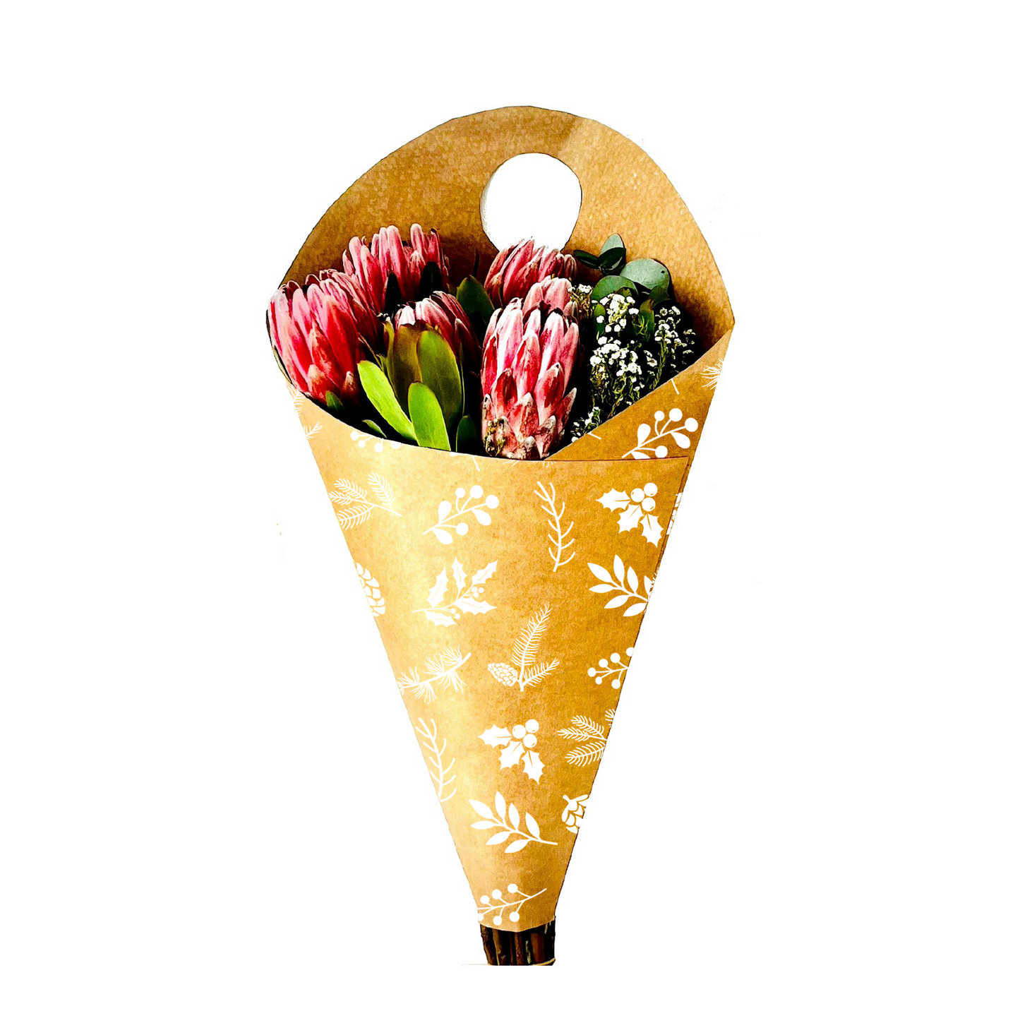 Bouquet Carry Bag 3 - Pinecone White (Pack of 20)