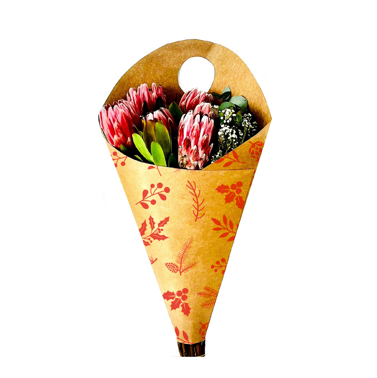 Bouquet Carry Bag 3 - Pinecone Red (Pack of 20)