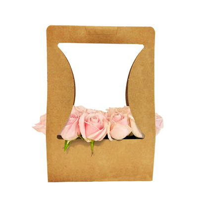 Bouquet Carry Box 1 - Plain Kraft (Pack of 20)