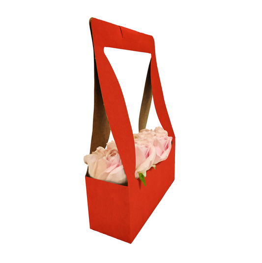 Bouquet Carry Box 1 - Plain Red (Pack of 20)