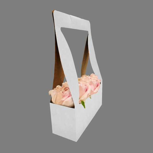 Bouquet Carry Box 1 - White (Pack of 20)