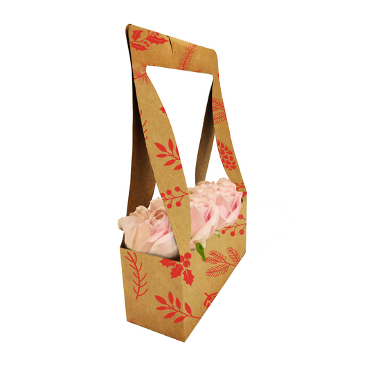 Bouquet Carry Box 1 - Pinecone Red (Pack of 20)