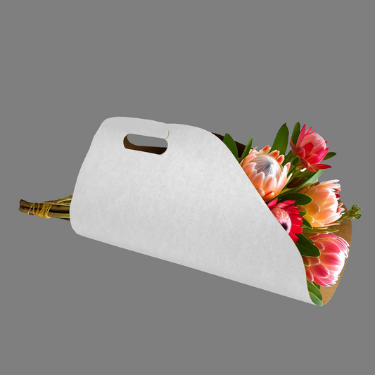 Bouquet Delivery Carry Bag 1 - White (Pack of 20)