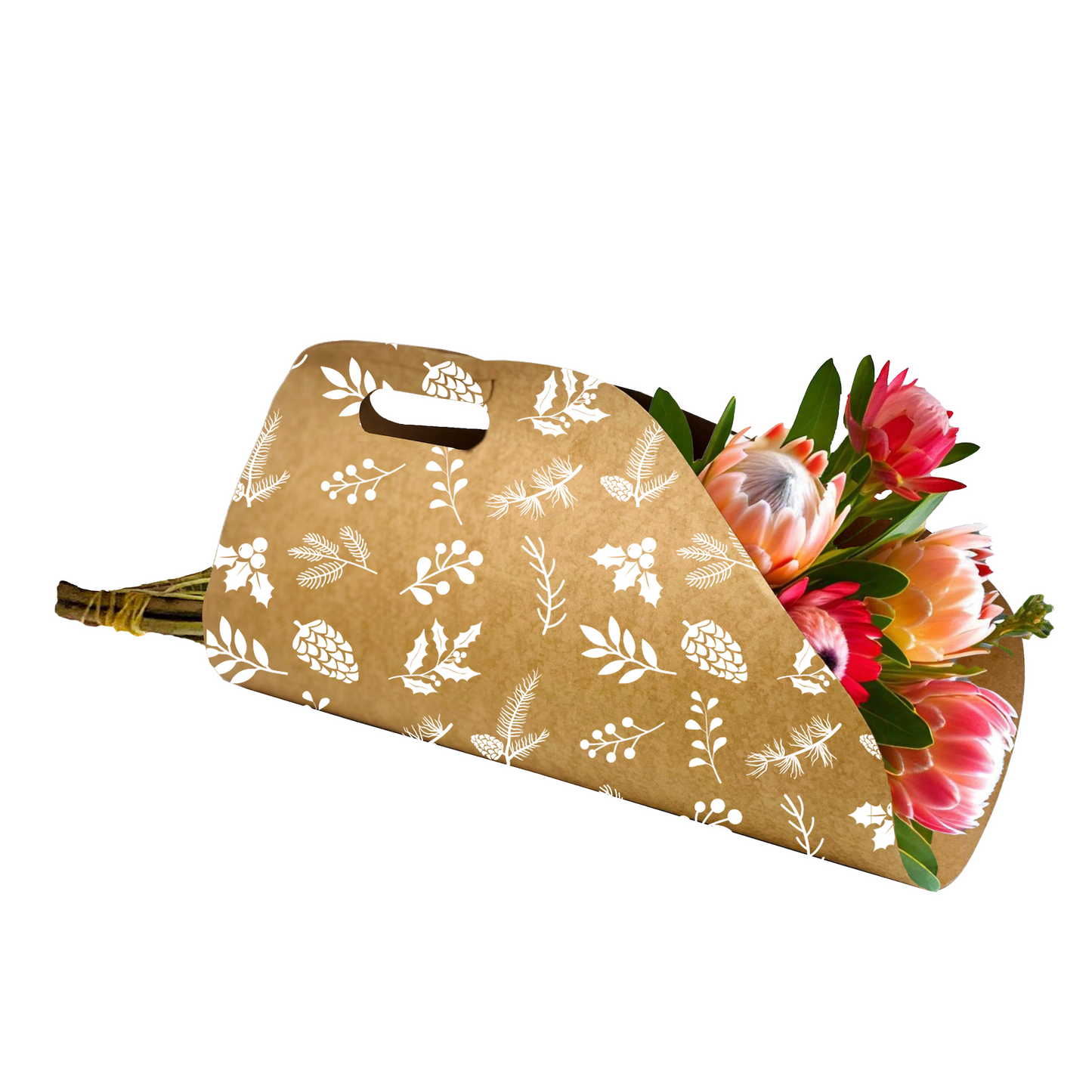 Bouquet Delivery Carry Bag 1 - Pinecone White (Pack of 20)