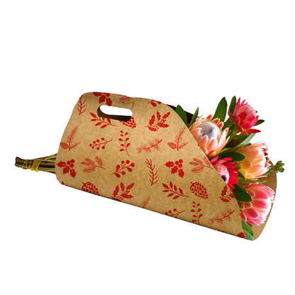 Bouquet Delivery Carry Bag 1 - Pinecone Red (Pack of 20)