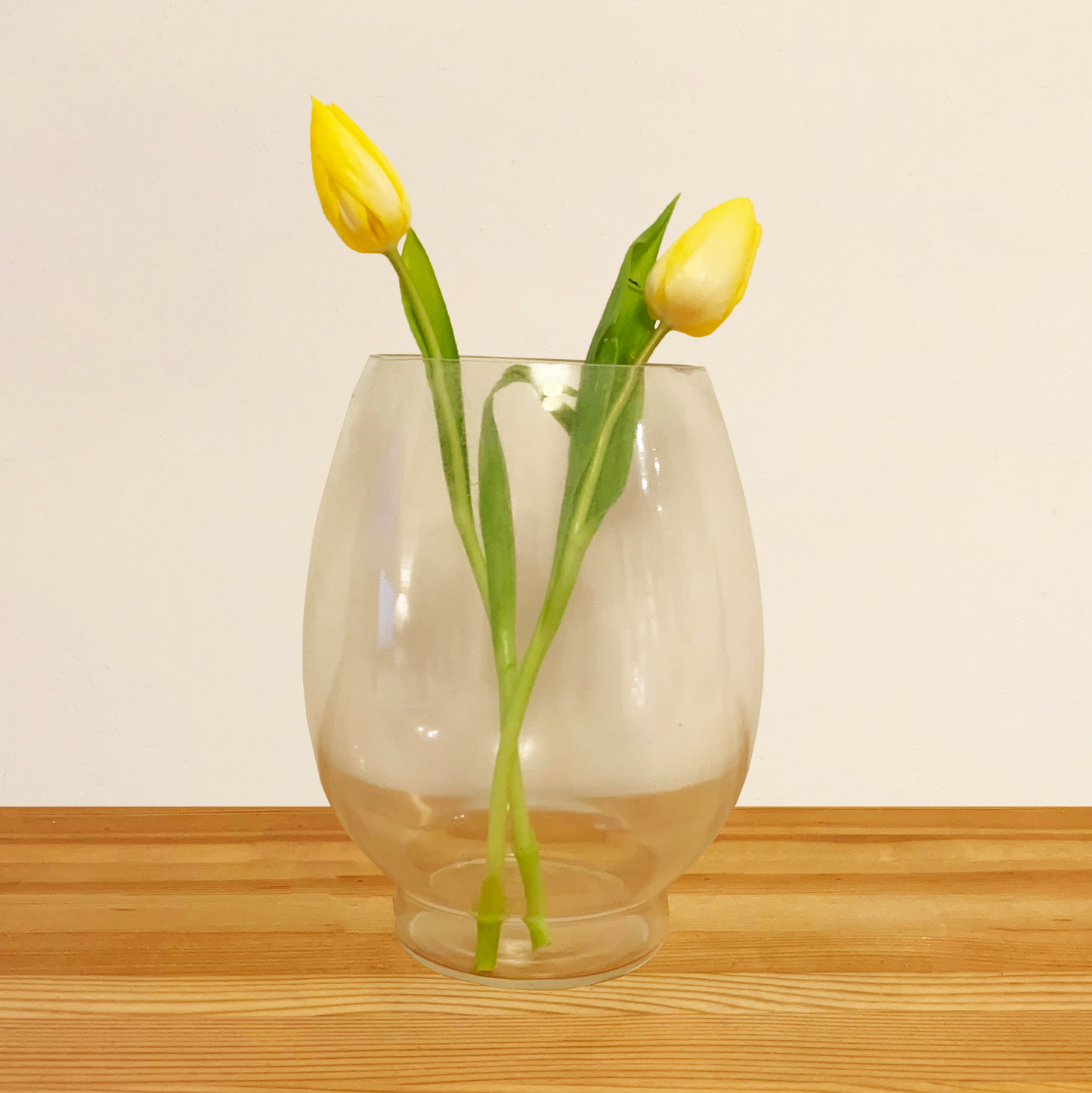 Classic Oval Small Base Glass Vase 20x16cm