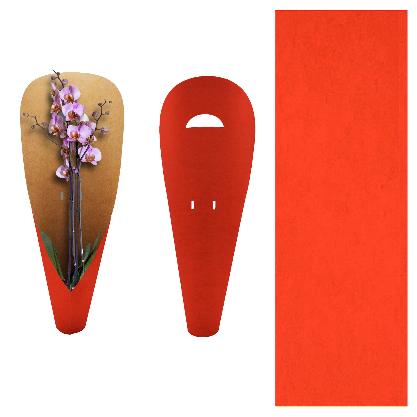 Orchid Carry Bag - Plain Red (Pack of 20)