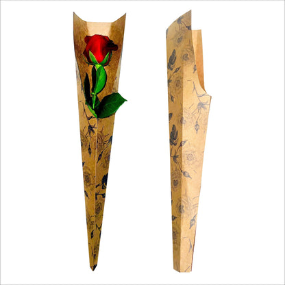 Single Rose Sleeve - Rose (Pack of 20)